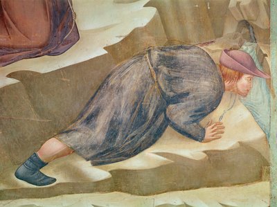 The Miracle of the Spring, detail of a man drinking (detail) by Giotto di Bondone
